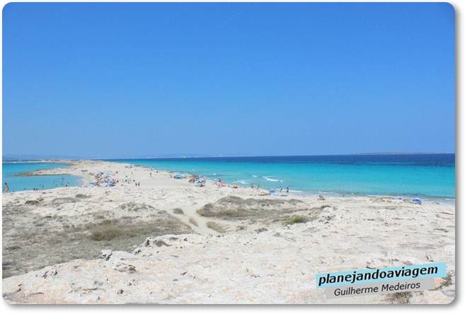 Praia Illetes na Ilha de Formentera